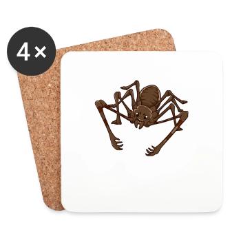 Araignée Fléau Kawaii - Dessous de verre (lot de 4) - blanc - Devant