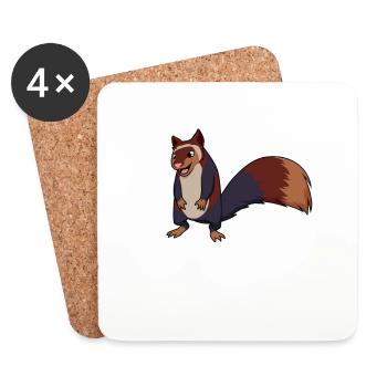 Kawaii Giant Squirrel - Coasters (set of 4) - white - Front