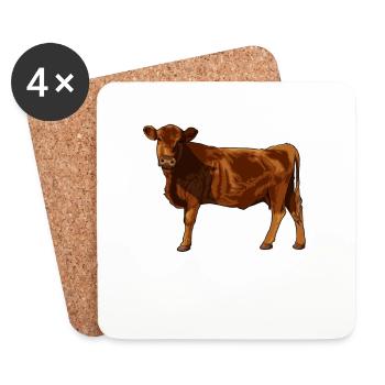 Zeichnung eines Red Angus - Untersetzer (4er-Set) - Weiß - Vorne