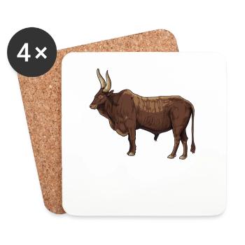 Zeichnung eines Ankole Rind - Untersetzer (4er-Set) - Weiß - Vorne