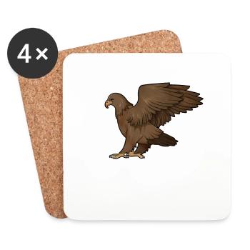 Zeichnung eines Steinadler - Untersetzer (4er-Set) - Weiß - Vorne