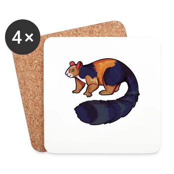 Drawing of a giant squirrel - Coasters (set of 4) - white - Front