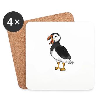 Zeichnung eines Puffin - Untersetzer (4er-Set) - Weiß - Vorne