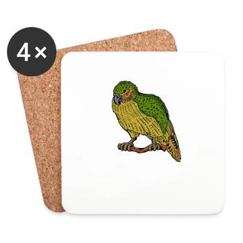 Zeichnung eines Kakapo - Untersetzer (4er-Set) - Weiß - Vorne
