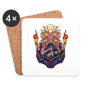 Greek goddess Hecate - Coasters (set of 4) - white - Front