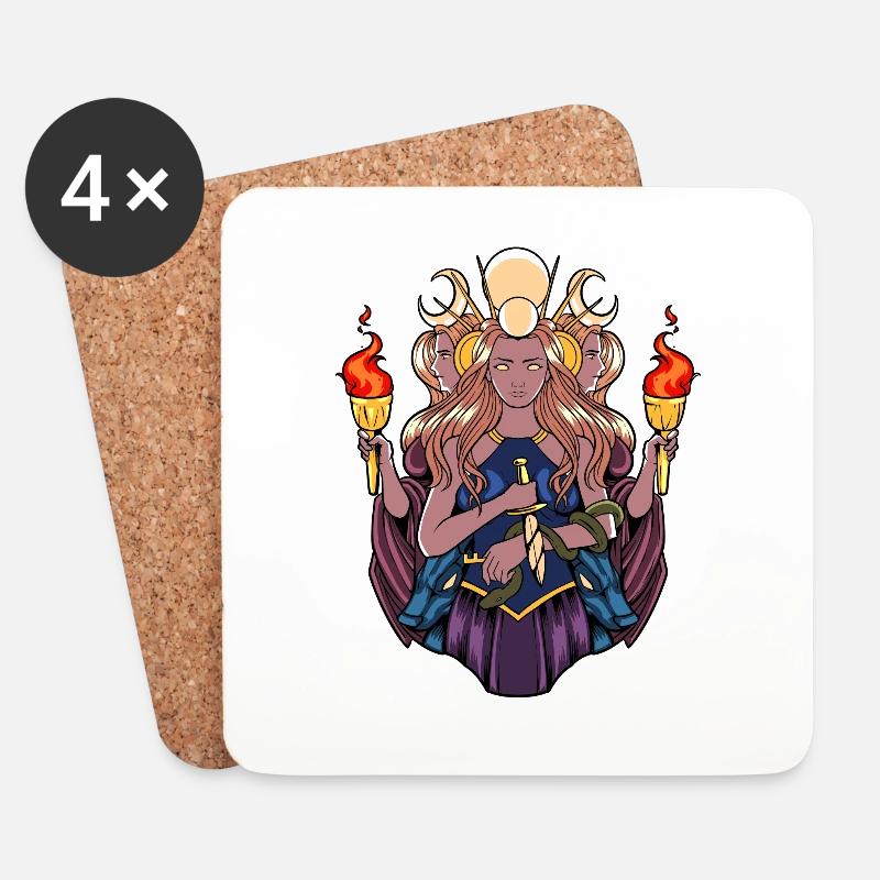 Griechische Göttin Hekate - Untersetzer (4er-Set) - Weiß