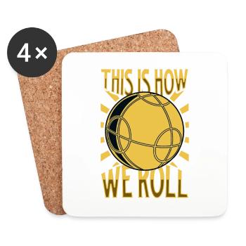 This is how we roll - Boccia - Untersetzer (4er-Set) - Weiß - Vorne