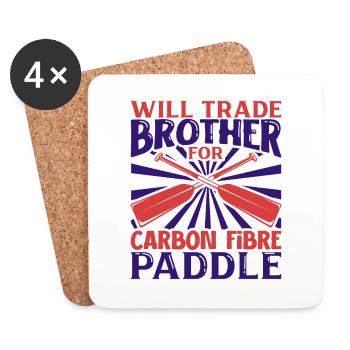 Handle brother for carbon paddle - dragon boat - Coasters (set of 4) - white - Front