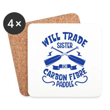 Handle Sister for Carbon Paddle - Dragon Boat - Coasters (set of 4) - white - Front