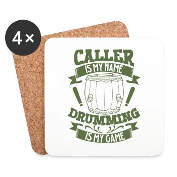 Le tambour est mon truc - bateau-dragon - Dessous de verre (lot de 4) - blanc - Devant