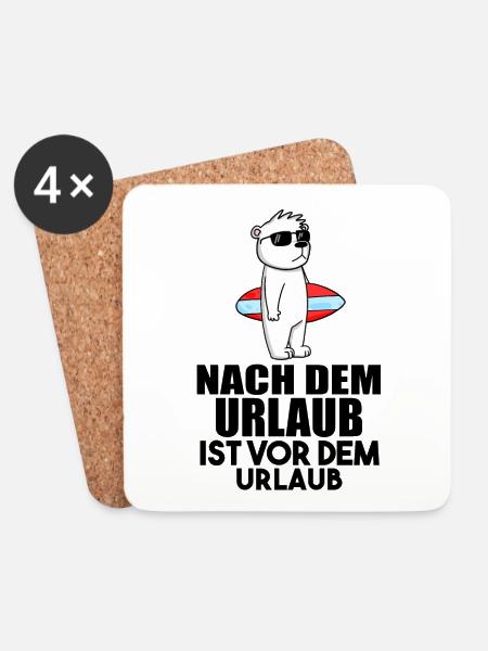 Urlaub - Untersetzer (4er-Set) - Weiß