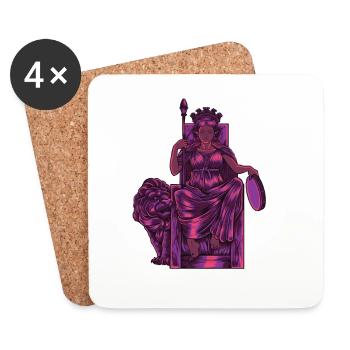 Phrygian goddess - Cybele - Coasters (set of 4) - white - Front