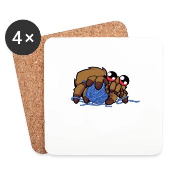 Mignonne araignée kawaii - Dessous de verre (lot de 4) - blanc - Devant