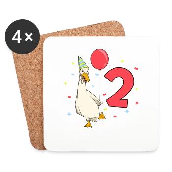 With Laufenente - Children's Birthday 2 Years - Coasters (set of 4) - white - Front