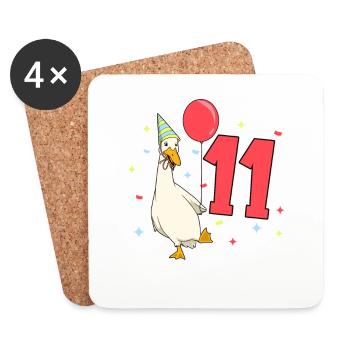 avec Laufenente - Anniversaire des enfants 11 ans - Dessous de verre (lot de 4) - blanc - Devant