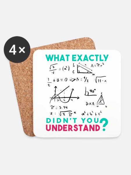 Funny Math Jokes, Physics and Math Formulas Saying - Coasters (set of 4) - white