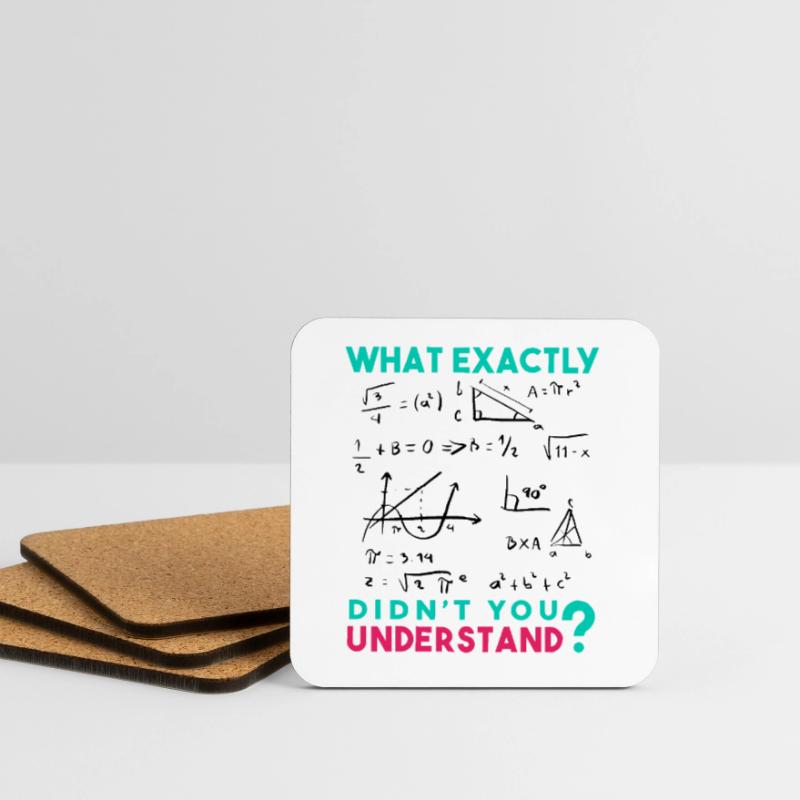 Funny Math Jokes, Physics and Math Formulas Saying Coasters (set of 4)