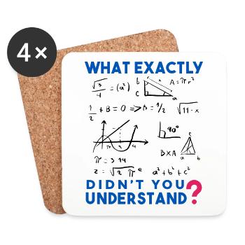 Funny Math Jokes, Physics and Math Formulas Saying - Coasters (set of 4) - white - Front