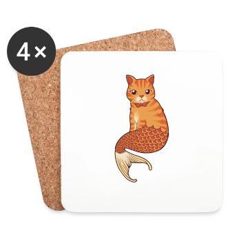 La sirène des chats - Dessous de verre (lot de 4) - blanc - Devant