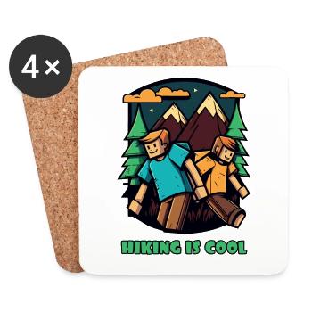 Wir lieben Wandern – Wandern ist cool - Untersetzer (4er-Set) - Weiß - Vorne