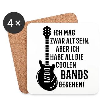 Ich Habe All Die Coolen Bands Gesehen! (Rock / B) - Untersetzer (4er-Set) - Weiß - Vorne