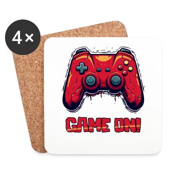 Parody Rugged Gaming Controller, game on - Coasters (set of 4) - white - Front