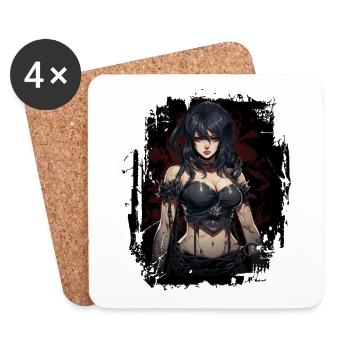 Fit Gothic Girl - Coasters (set of 4) - white - Front