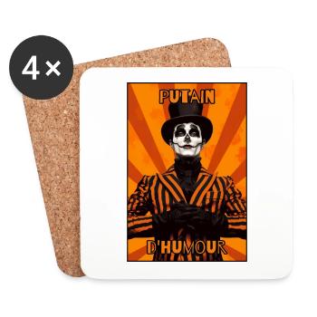 D’Humour: Mème français - Dessous de verre (lot de 4) - blanc - Devant