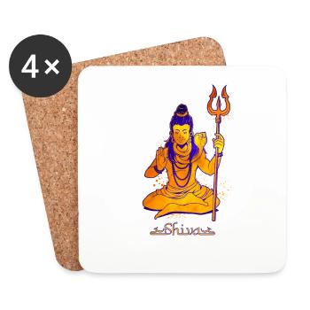 Hindu God - Shiva - Coasters (set of 4) - white - Front