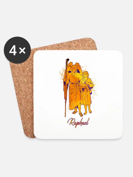 Erzengel Raphael - Untersetzer (4er-Set) - Weiß