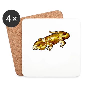 Drawing of a red teju - Coasters (set of 4) - white - Front
