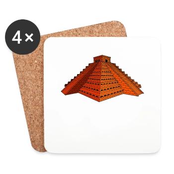 Aztec pyramid - Coasters (set of 4) - white - Front