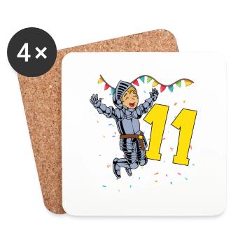 With Ritter - Jungs Geburtstag 11 Jahre - Coasters (set of 4) - white - Front