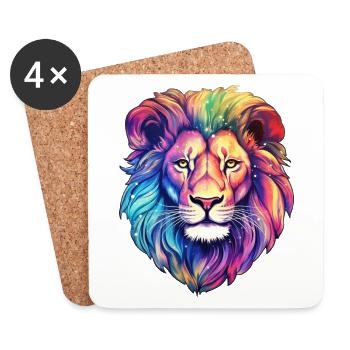 Lion - Coasters (set of 4) - white - Front