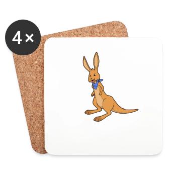 Kawaii Kangaroo - Coasters (set of 4) - white - Front