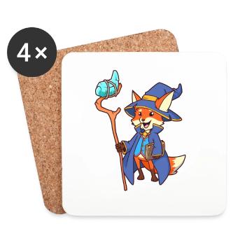 Zauberer Fuchs - Untersetzer (4er-Set) - Weiß - Vorne