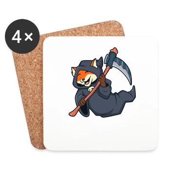 Mignon Fox Grim Reaper - Dessous de verre (lot de 4) - blanc - Devant