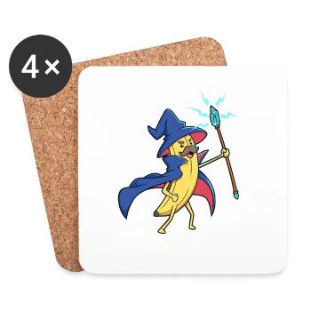 Zauberer Banane - Untersetzer (4er-Set) - Weiß - Vorne