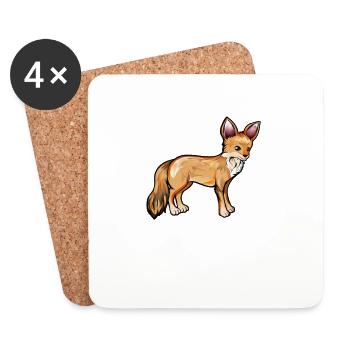 Drawing of a Cape fox - Coasters (set of 4) - white - Front