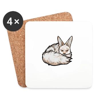 Drawing of an Afghan fox - Coasters (set of 4) - white - Front