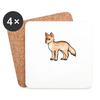 Drawing of a swift fox - Coasters (set of 4) - white - Front