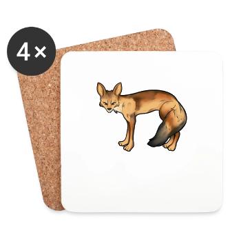 Drawing of a Bengal fox - Coasters (set of 4) - white - Front