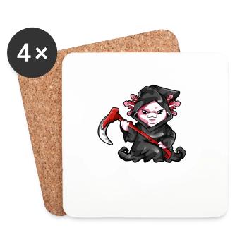Axolotl Grim Reaper - Coasters (set of 4) - white - Front