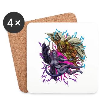 Marduk and Tiamat - Coasters (set of 4) - white - Front