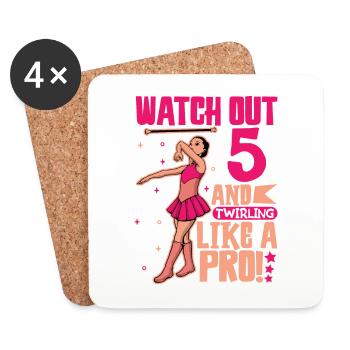 I'm 5 - Girl Twirling - Coasters (set of 4) - white - Front