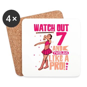 I' - Girl Twirling - Coasters (set of 4) - white - Front