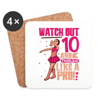 I'm 10 - Girl Twirling - Coasters (set of 4) - white - Front