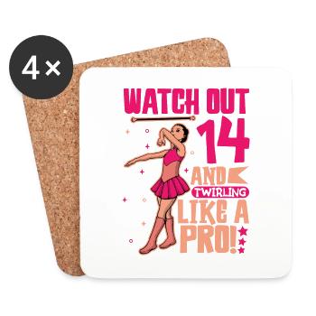 I'm 14 - Girl Twirling - Coasters (set of 4) - white - Front