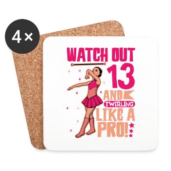 I'm 13 - Girl Twirling - Coasters (set of 4) - white - Front