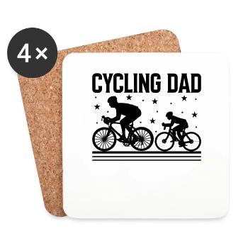 Cycling Dad: Sporty bike design for dads - Coasters (set of 4) - white - Front